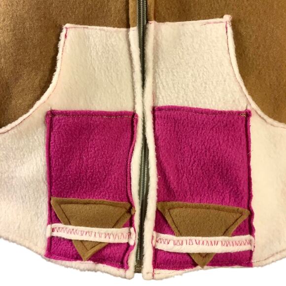 Womens Poncho Size Small Brown Pink Cream Handmade Indy Festival Artisan Western - Picture 2 of 6